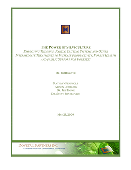 The Power of Silviculture May 28, 2009