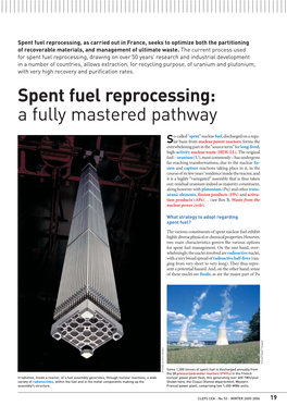 Spent Fuel Reprocessing: a Fully Mastered Pathway