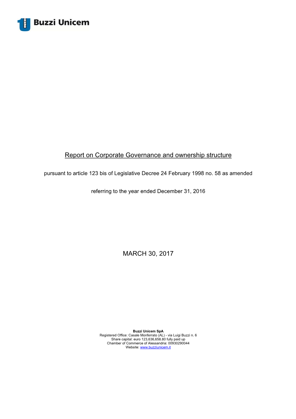 Report on Corporate Governance 2016