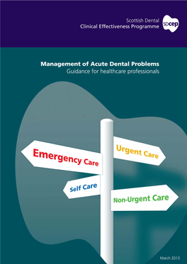 Management of Acute Dental Problems Guidance for Healthcare Professionals