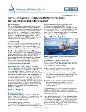Navy DDG(X) Next-Generation Destroyer Program: Background and Issues for Congress