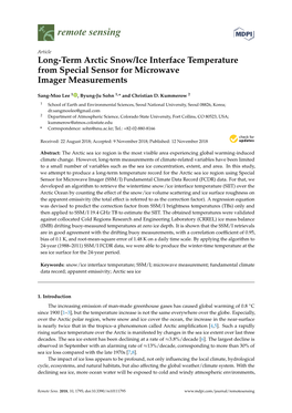 Long-Term Arctic Snow/Ice Interface Temperature from Special Sensor for Microwave Imager Measurements