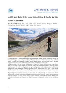 Indus Valley, Nubra & Rupshu by Bike