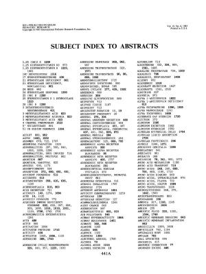 Subject Index to Abstracts