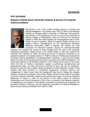 Professor Raj Reddy, Robotics Institute