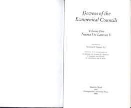 Decrees of the Ecumenical Councils