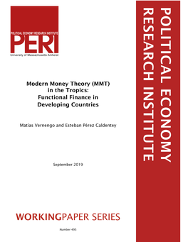 Modern Money Theory in the Tropics. Version Sent to JE