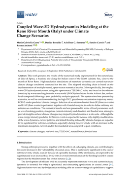 Coupled Wave-2D Hydrodynamics Modeling at the Reno River Mouth (Italy) Under Climate Change Scenarios