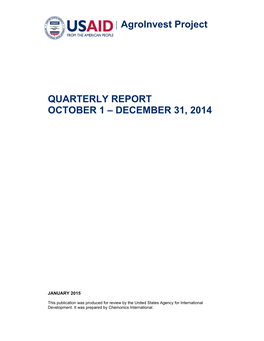 Agroinvest Quarterly Report
