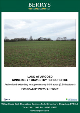 Land at Argoed Kinnerley • Oswestry • Shropshire