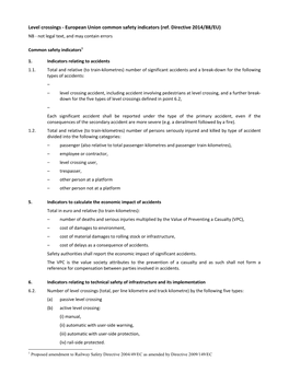 150610 Level Crossings European Union Safety Indicators