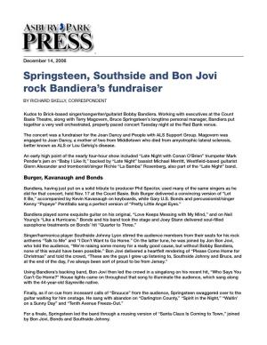 Springsteen, Southside and Bon Jovi Rock Bandiera's Fundraiser