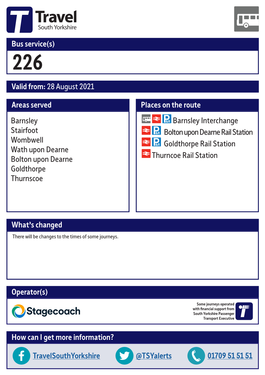 226 Barnsley Valid from 28 August 2021