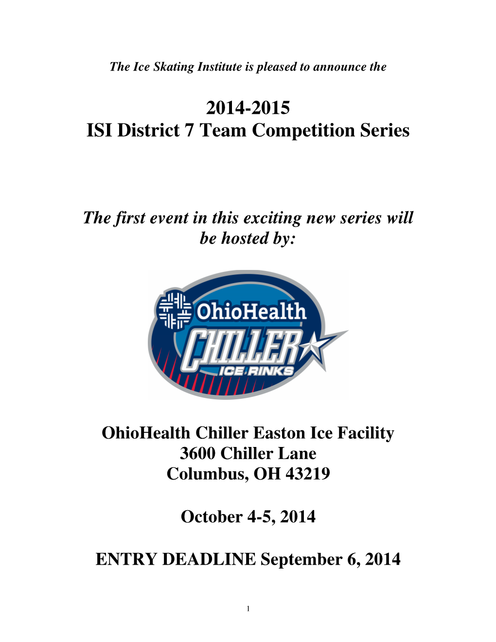2014-2015 ISI District 7 Team Competition Series