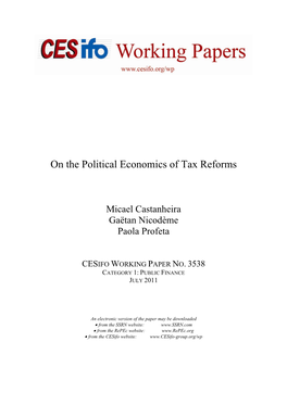 Cesifo Working Paper No. 3538 Category 1: Public Finance July 2011