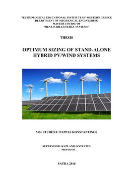Optimum Sizing of Stand-Alone Hybrid Pv/Wind Systems
