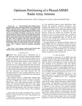 Optimum Partitioning of a Phased-MIMO Radar Array Antenna
