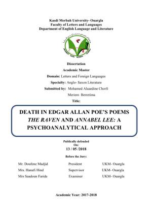 Death in Edgar Allan Poe's Poems the Raven And