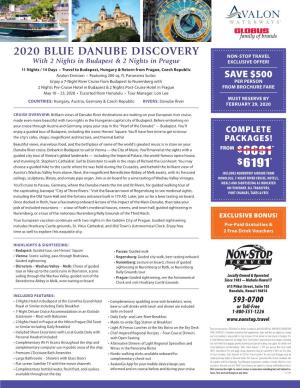2020 Blue Danube Discovery $6691* $6191*