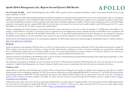 Apollo Global Management, Inc. Reports Second Quarter 2020 Results