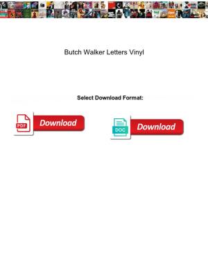 Butch Walker Letters Vinyl