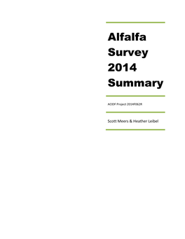 Alfalfa Survey 2014 Summary