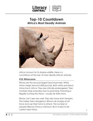 Top-10 Countdown Africa’S Most Deadly Animals