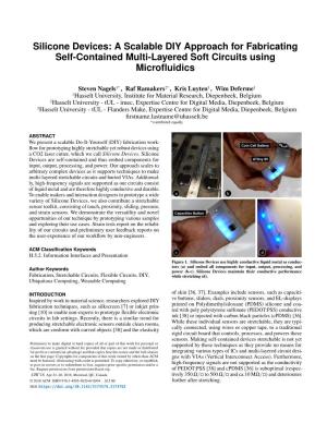 Silicone Devices: a Scalable DIY Approach for Fabricating Self-Contained Multi-Layered Soft Circuits Using Microﬂuidics