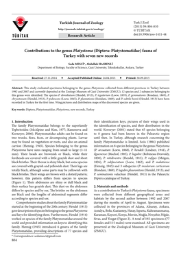 Contributions to the Genus Platystoma (Diptera: Platystomatidae) Fauna of Turkey with Seven New Records