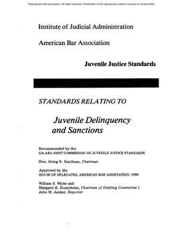 Juvenile Delinquency and Sanctions