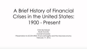 A Brief History of Financial Crises in the United States: 1900 – Present