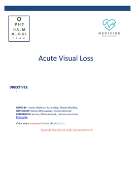 Acute Visual Loss