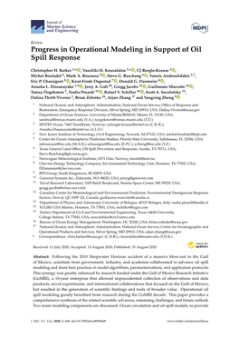 Progress in Operational Modeling in Support of Oil Spill Response