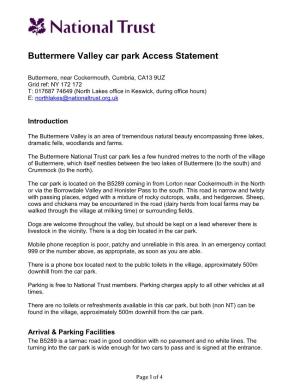 Buttermere Valley Car Park Access Statement