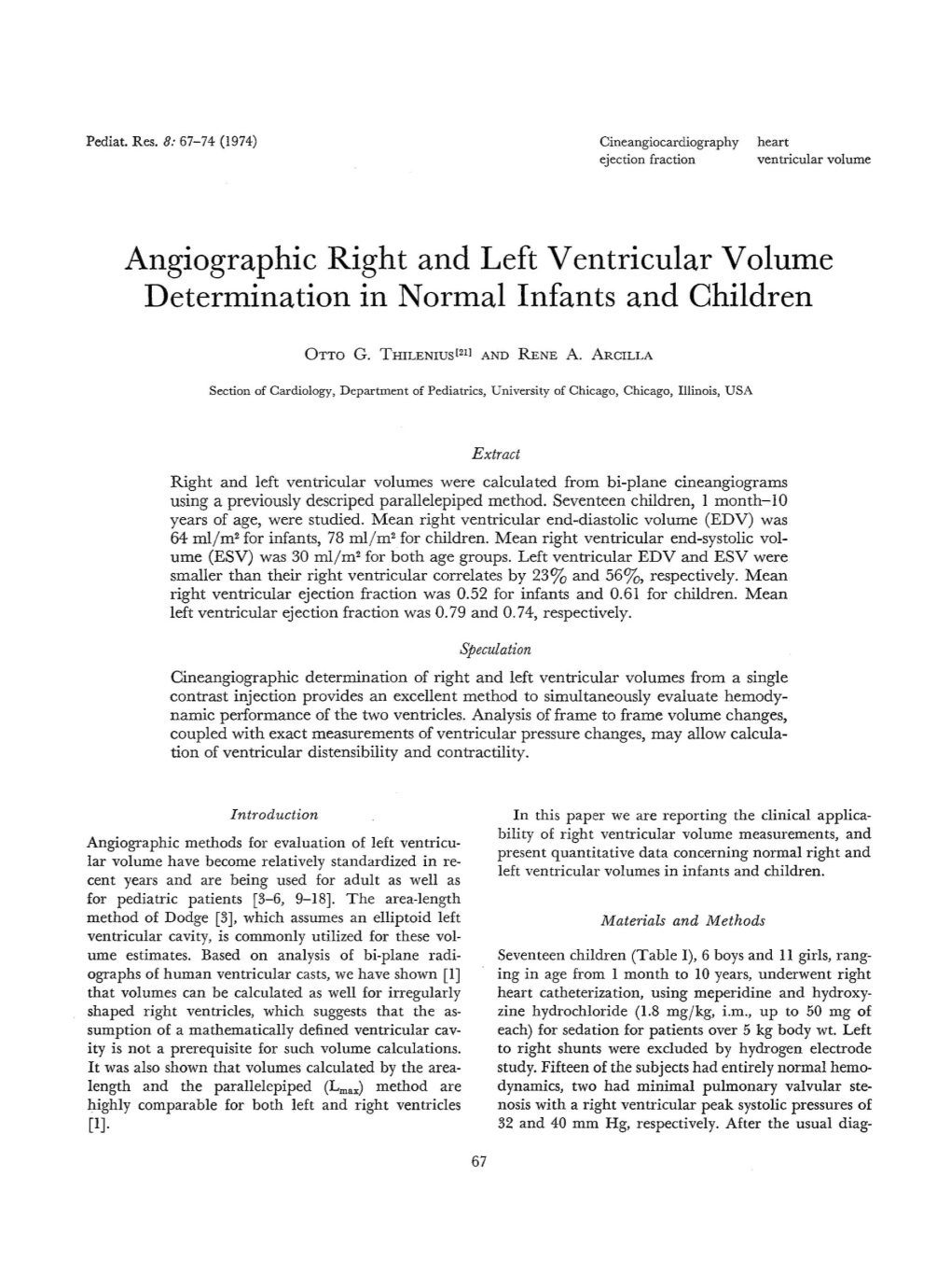 Angiographic Right and Left Ventricular Volume Determination in Normal Infants and Children