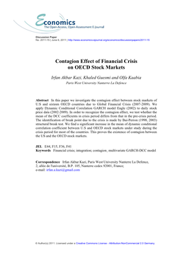 Contagion Effect of Financial Crisis on OECD Stock Markets