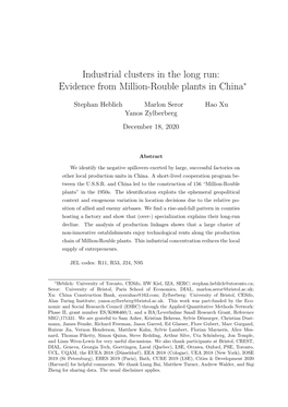 Evidence from Million-Rouble Plants in China∗