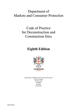 Code of Practice for Deconstruction and Construction Sites