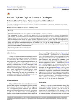 Isolated Displaced Capitate Fracture: a Case Report