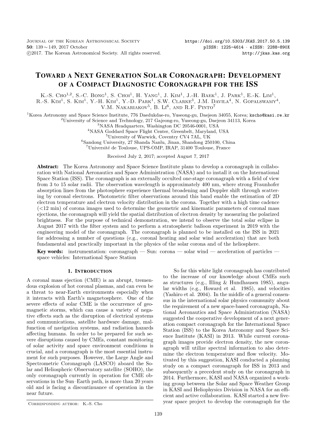 Development of Compact Diagnostic Coronagraph On