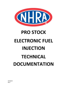 NHRA Pro Stock Electronic Fuel Injection Requirements