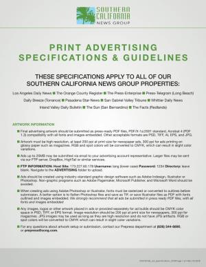 Print Advertising Specifications & Guidelines