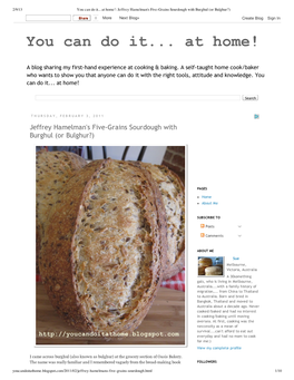 You Can Do It... at Home!: Jeffrey Hamelman's Five-Grains Sourdough with Burghul (Or Bulghur?)