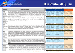 Bus Routeroute -- Alal Qusaisqusais