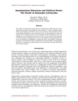 The Death of Alexander Litvinenko