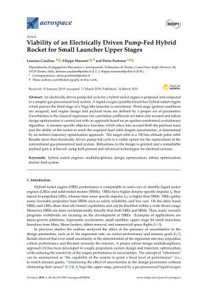 Viability of an Electrically Driven Pump-Fed Hybrid Rocket for Small Launcher Upper Stages