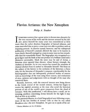 Flavius Arrianus: the New Xenophon Stadter, Philip a Greek, Roman and Byzantine Studies; Summer 1967; 8, 2; Proquest Pg