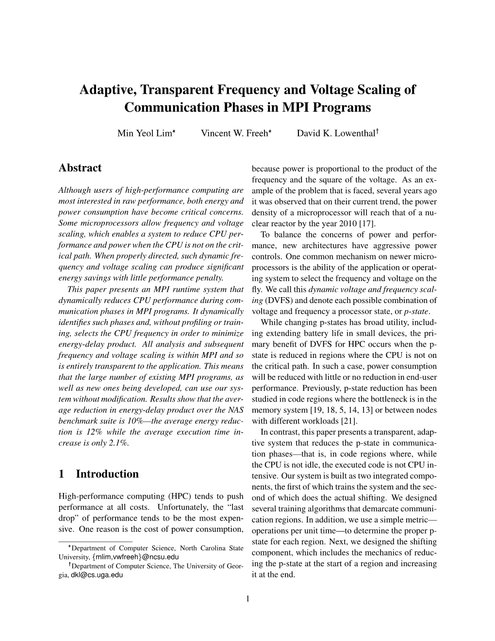 Adaptive, Transparent Frequency and Voltage Scaling of Communication