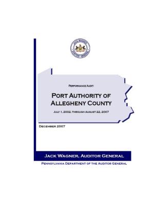 Performance Audit: Port Authority of Allegheny County