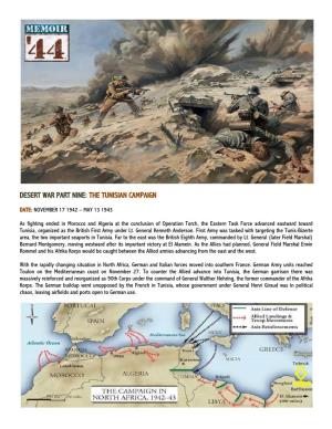 Desert War Part Nine: the Tunisian Campaign